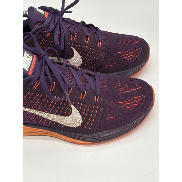 Nike Women LunarGlide 7 Running Shoes Purple Orange Athletic Sneakers 747356-500 - Picture 2 of 11